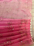 Sparkle Tulle- 54-inches Wide Magenta with Iridescent Gold Sparkles