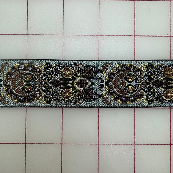 Metallic Ribbon - 1.25-inch Gold and Black on White