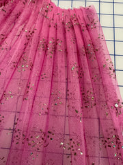 Sparkle Tulle- 54-inches Wide Magenta with Iridescent Gold Sparkles