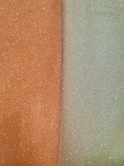Iridescent Glitter Tulle - 58-inches Wide European "Peachy" Pink