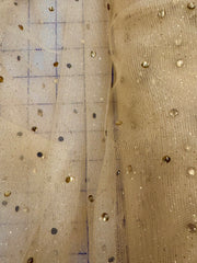 Glitter Net with Rhinestones - 60-inches Wide Champagne/Lt. Colorado Topaz
