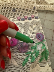 Embroidered Mesh - 23-inches Wide Ivory