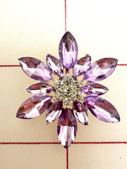 Decorative Gems - Beautiful Rhinestoned Flower Shapes Lilac New!