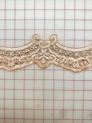 Trim Grab Bag - Silver Metallic Corded Embroidered Champagne Scalloped Flower Border