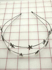 Tiara - Sparkly Stars on Double-Wire Headband Silver