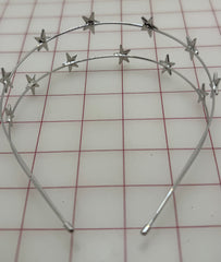 Tiara - Sparkly Stars on Double-Wire Headband Silver