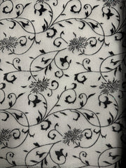 Fancy Organza - 60-inches Wide Black-Flocked Design on Black