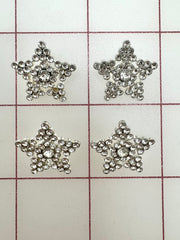 Buttons - Rhinestoned Stars 4PK