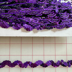 Non-Metallic Trim - 1-inch Sequined Trim Purple Close-Out