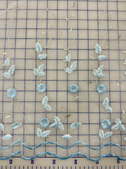 Fancy Organza - 50-inches Wide Light Blue and Silver Embroidered