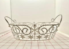 Fancy Basket - White with Snowflake Design Only 2 Available Close-Out