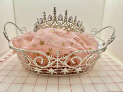 Fancy Basket - White with Snowflake Design Only 2 Available Close-Out