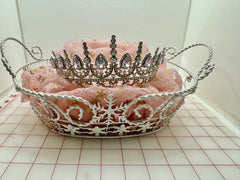 Fancy Basket - White with Snowflake Design Only 2 Available Close-Out