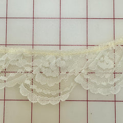 Ruffled Lace Trim - 2.25-inch Ruffled Lace Ivory