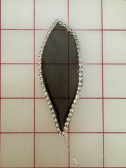 Applique - Organza Feathery-Shapes Outlined in Rhinestones 9 Colors! Singles NEW!