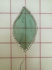Applique - Organza Feathery-Shapes Outlined in Rhinestones 9 Colors! Singles NEW!
