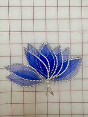 Applique - Organza Feathery-Shapes Outlined in Rhinestones 9 Colors! 10PK NEW!