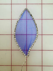 Applique - Organza Feathery-Shapes Outlined in Rhinestones 9 Colors! Singles NEW!