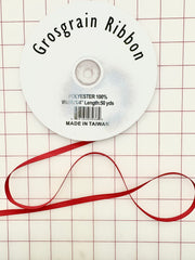 Grosgrain Ribbon - 1/4-inch Red
