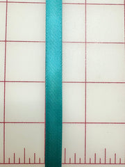 Single Face Satin Ribbon - 3/8-inch Teal Green