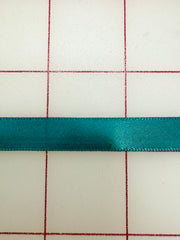 Single Face Satin Ribbon - 3/8-inch Teal Green