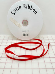 Single Face Satin Ribbon - 3/8-inch China Red