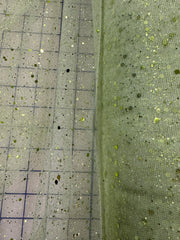 Glitter Sequined Tulle - 58/60-inches Wide Glitter Hologram Mesh Sequined Sage