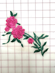 Trim Grab Bag - Medium Embroidered Flower Design Motifs on Blush Tulle