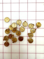 Trim Grab Bag - Gold Coin Trim on Metallic Chain 3/4YD + 19 Extra Coins