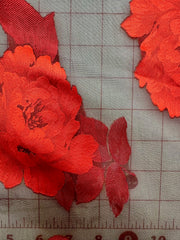 Grab Bag - Poly Chiffon - 54-inches Wide Black with Red Rose Design .75YD Piece