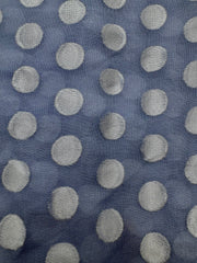 Silk Chiffon - 8mm 42-inches Wide Soft Blue with Polka Dots Only 3 Yards Left! Close-Out
