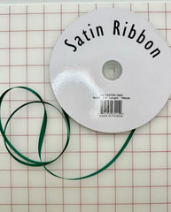Single Face Satin Ribbon -1/4-inch Deep Green