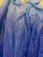 Poly Chiffon Ombre - 56-inches Wide Metallic Copen Blue to Royal New!