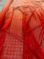 Poly Chiffon Ombre Metallic - 56-inches Wide Coral to Red New!