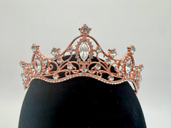 Tiara - Crystal and Rose Gold with Matching Bobby Pins New!