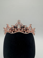 Tiara - Crystal and Rose Gold with Matching Bobby Pins New!