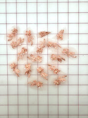 Trim Grab Bag- Sequined and Beaded Embroidered Flower Lace Peach 17PC Pack