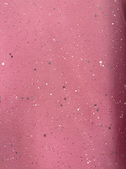 Glitter Sequined Tulle - 58/60-inches Wide Glitter Hologram Mesh Sequined Pink