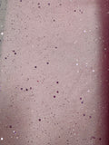 Glitter Sequined Tulle - 58/60-inches Wide Glitter Hologram Mesh Sequined Pink