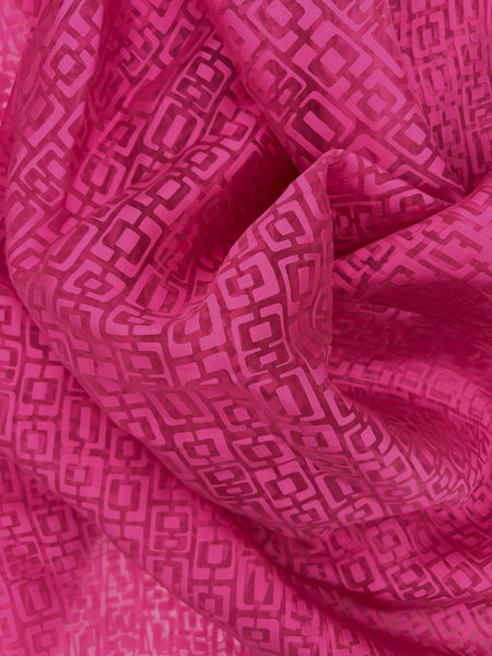 Grab Bag - 60-inches Wide Bright Rose with Geometric Design 2.625 Yard Piece!