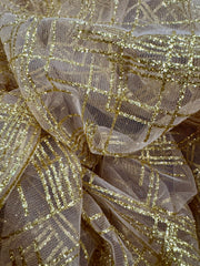 Fancy Tulle - Pale Golden Tulle with Glitter Sparkle