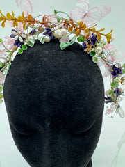 Flowers - Wreath Pink Purple and Green with Butterflies and Flowers New!