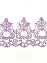 Trim- Sequined Border Lace Lavender New Color!