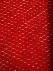 Fancy Tulle- 60-inches Wide Red with Gold Metallic Design New!