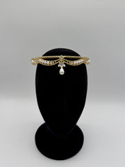Tiara - Crystal and Gold Reversible Tiara with Pearls New!