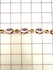 Decorative Gems - Beautiful Crystal Lt Rose and Lt Colorado Topaz Sew-On Czech Rhinestone Chain Only One Yard Left!