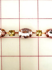 Decorative Gems - Beautiful Crystal Lt Rose and Lt Colorado Topaz Sew-On Czech Rhinestone Chain Only One Yard Left!