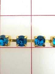 Decorative Gems - Beautiful Blue Zircon Sew-On Czech Rhinestone Chain Only One Yard Left!
