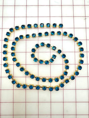 Decorative Gems - Beautiful Blue Zircon Sew-On Czech Rhinestone Chain Only One Yard Left!