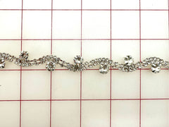 Decorative Gems - Beautiful Crystal Sew-On Rhinestones in Silver Chain Only One Yard Left!